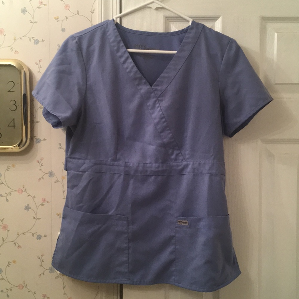 Greys Anatomy Light Blue Scrub Top